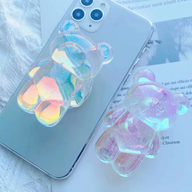 Creative Three-dimensional Colorful Bear Bubble Airbag Resin Desktop Phone Holder
