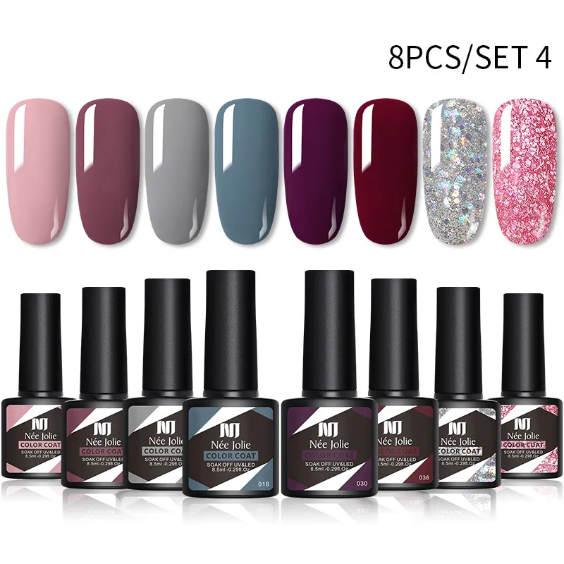 Manicure Phototherapy 8 Colors/set Nail Polish Gel Color Coat UV Set