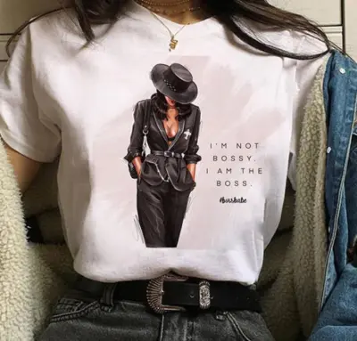 Women Casual Basic Graphic Letter Printed Short Sleeve Loose T-Shirt