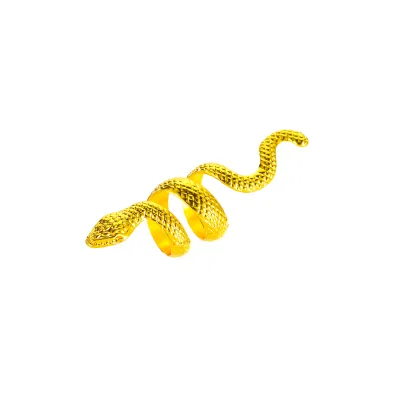 Exaggerated Geometric Snake Shaped Alloy Ring Unisex