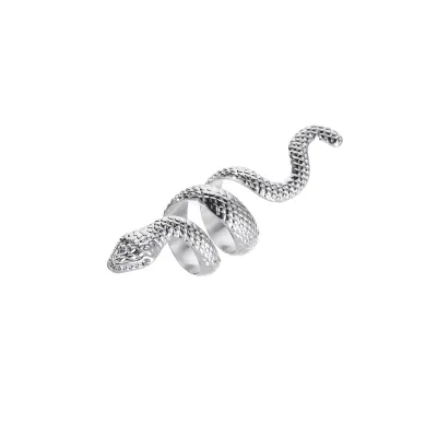 Exaggerated Geometric Snake Shaped Alloy Ring Unisex