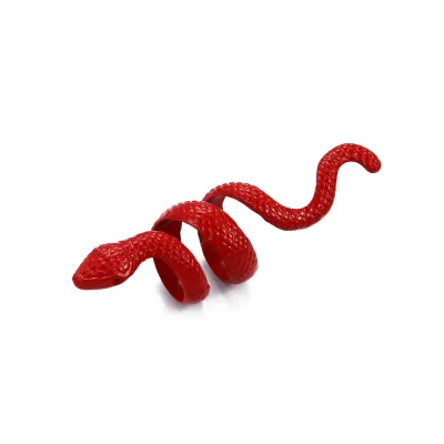 Exaggerated Geometric Snake Shaped Alloy Ring Unisex