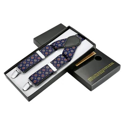 Men Classic Plaid Printed All-match Elastic Trousers Strap Suspenders