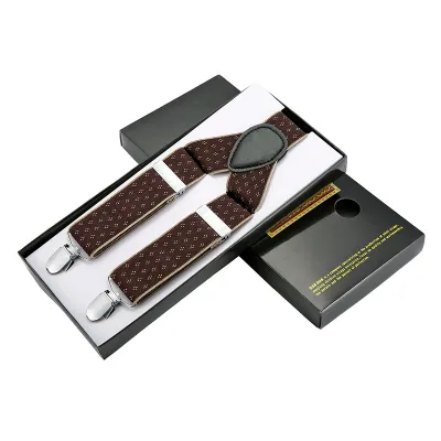 Men Classic Plaid Printed All-match Elastic Trousers Strap Suspenders