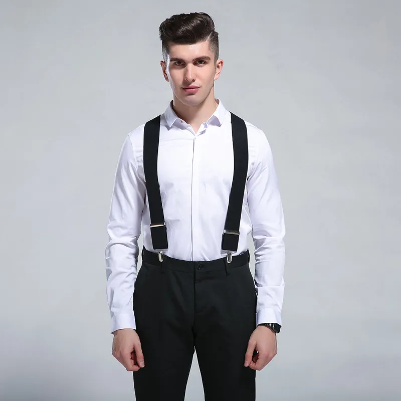 Men Solid Color Elastic All-match Trousers Strap 5cm*100cm