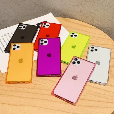 Simple Hot Sale Solid Color Transparent Rectangular Phone Case