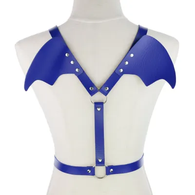 Women Punk Gothic Wings Shaped Solid Color PU Belt