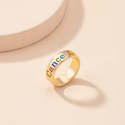 Creative Twelve Zodiac Pattern Design Alloy Unisex Ring