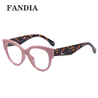 Women Chic Color Blocking Large Frame Flat Sunglasses