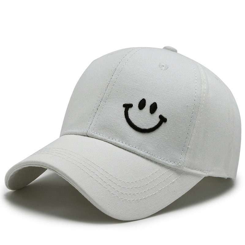 Wholesale Unisex Causal Smiley Embroidery Solid Color Cap