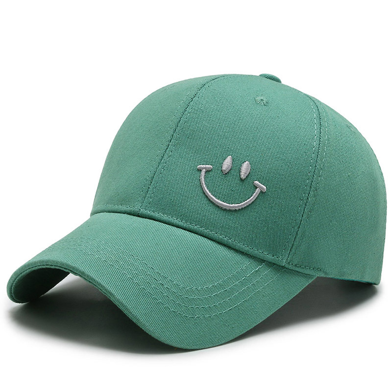 Wholesale Unisex Causal Smiley Embroidery Solid Color Cap
