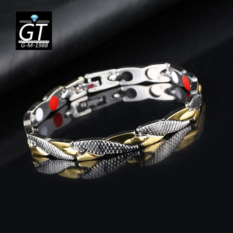 Couple Simple Stripe Detachable Magnetic Therapy Bracelet