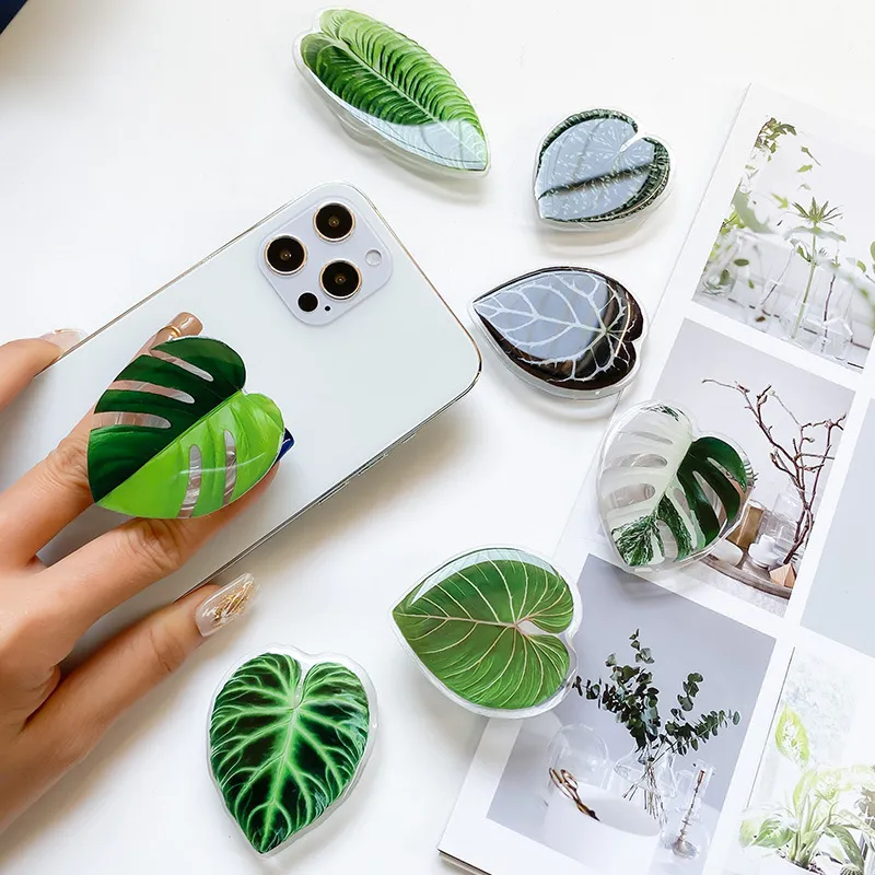 Creative Leaf Shaped Desktop Mobile Phone Holder Stand