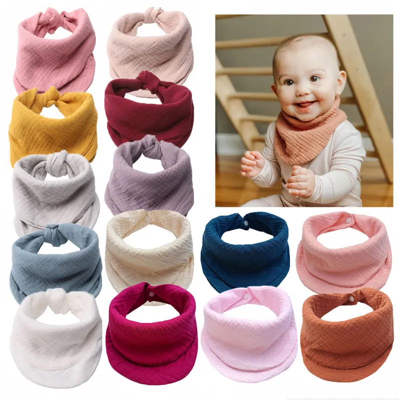 Baby Basic Solid Color Cotton Drool Bib