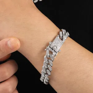 Hip Hop Twist Rhinestone Decorative Alloy Bracelet