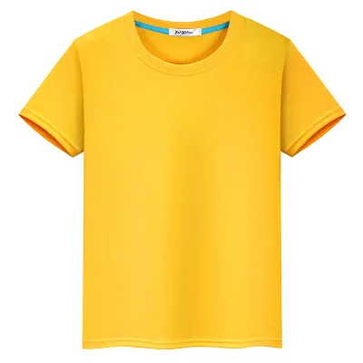 Kids Casual Solid Color Wild Style Round Neck Short Sleeve Cotton T-shirt
