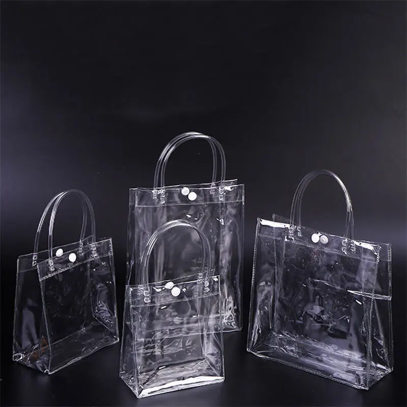 PVC Transparent Clear Plastic Hand Bag Gift Cosmetic Shopping Bag