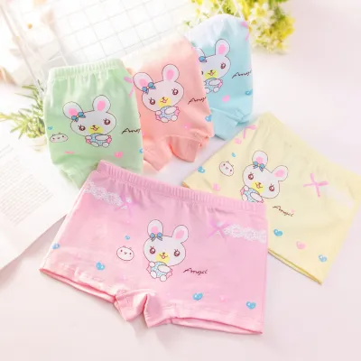 Girls Basic Solid Color Cotton Five-point Panties Pajamas