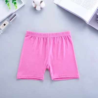 Girls Basic Solid Color Modal Cotton Pajama Shorts Leggings