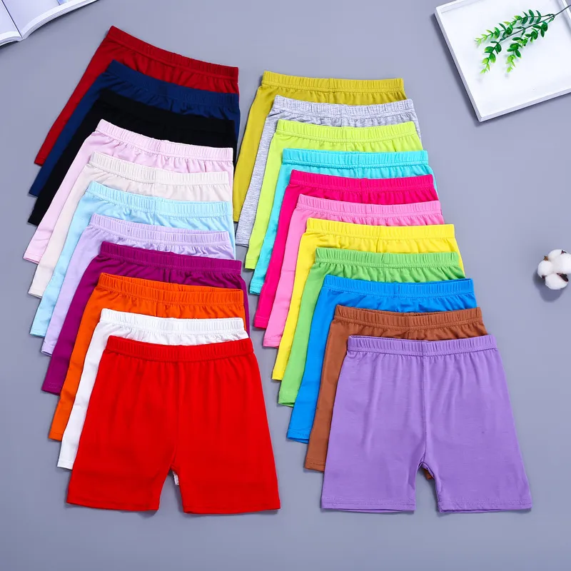 Girls Basic Solid Color Modal Cotton Pajama Shorts Leggings