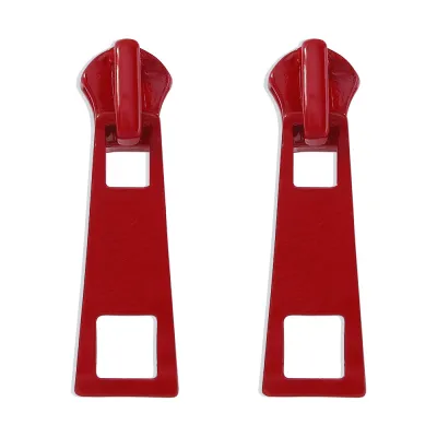 Creative Funny Zipper Shape Design Alloy Earrings Women's Geometric