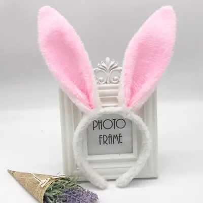 Easter Plush Rabbit Headband Plaid