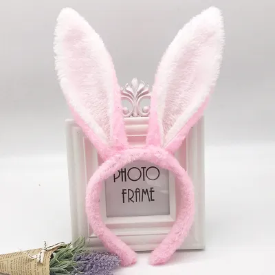 Easter Plush Rabbit Headband Plaid