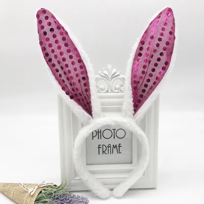 Easter Plush Rabbit Headband Plaid