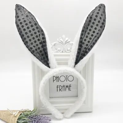 Easter Plush Rabbit Headband Plaid