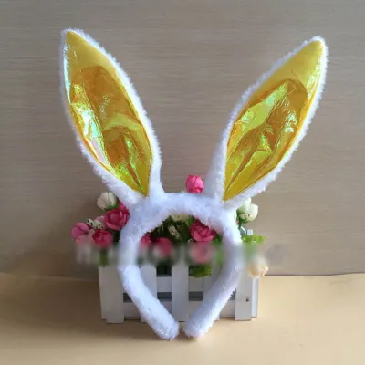 Easter Plush Rabbit Headband Plaid