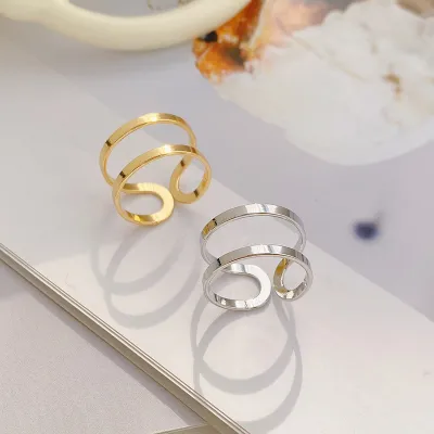 Unique Hollow Design Opening Alloy Ring