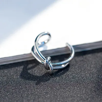 Creative Knot Design Women's Simple Geometric Opening Copper Alloy Ring