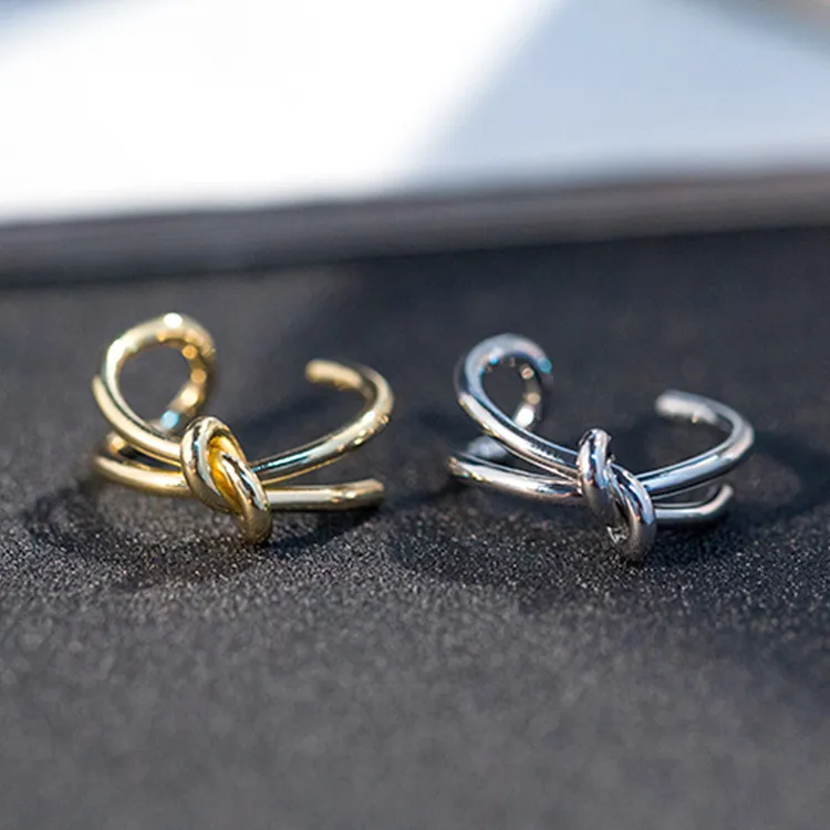 Creative Knot Design Women's Simple Geometric Opening Copper Alloy Ring