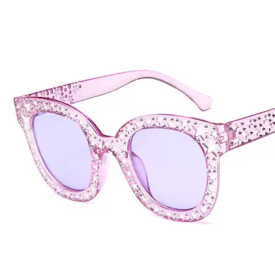 Women Vintage Star Pattern Jelly Color Large Frame Square Sunglasses