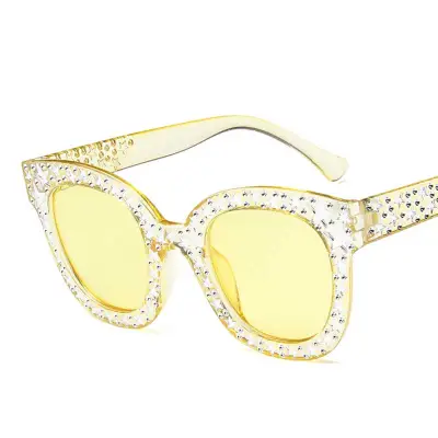 Women Vintage Star Pattern Jelly Color Large Frame Square Sunglasses