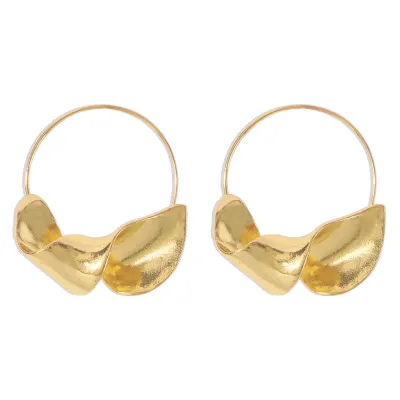 Punk Irregular Geometric Twist Design Alloy Hoop Earrings for Women