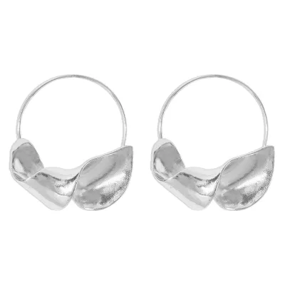 Punk Irregular Geometric Twist Design Alloy Hoop Earrings for Women