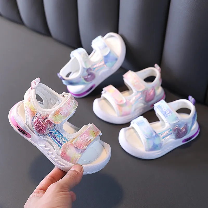 Girls Cute Cartoon Swan Soft Bottom Double Velcro Sandals