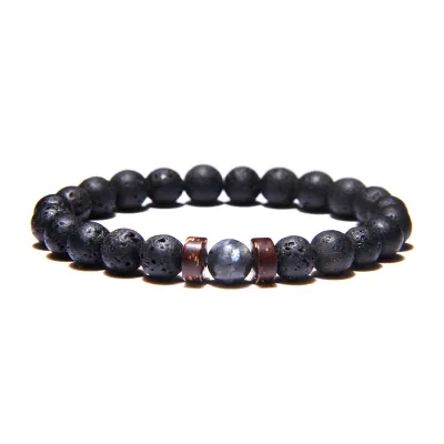 Vintage Beaded Stone Bracelet Unisex Geometric