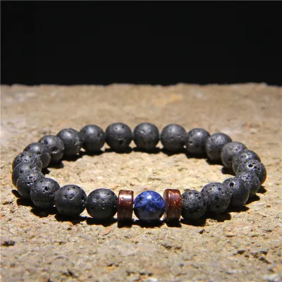Vintage Beaded Stone Bracelet Unisex Geometric