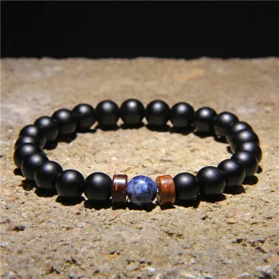 Vintage Beaded Stone Bracelet Unisex Geometric