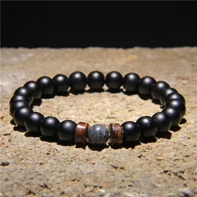 Vintage Beaded Stone Bracelet Unisex Geometric