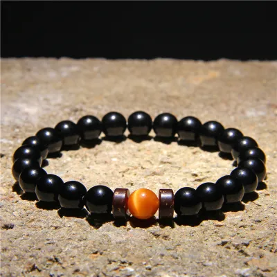 Vintage Beaded Stone Bracelet Unisex Geometric