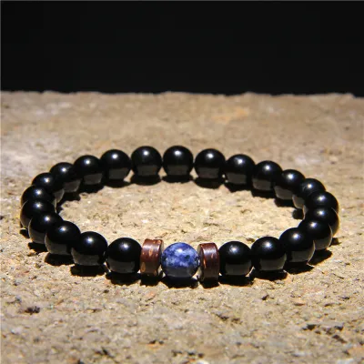 Vintage Beaded Stone Bracelet Unisex Geometric