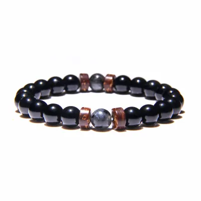 Vintage Beaded Stone Bracelet Unisex Geometric