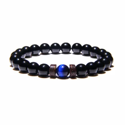 Vintage Beaded Stone Bracelet Unisex Geometric