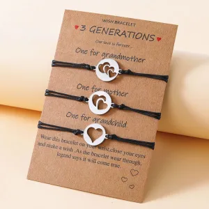 Creative Heart Hollow Design Alloy Braided Bracelet Set for Women