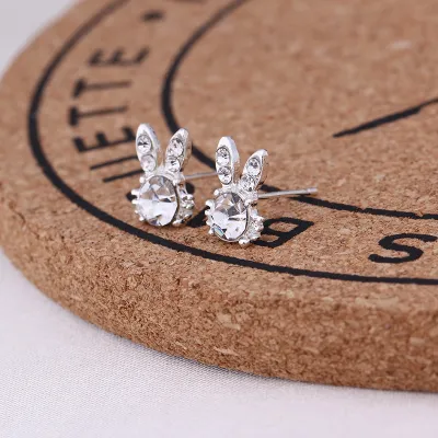 Simple Geometric Rhinestone Decorative Alloy Stud Earrings