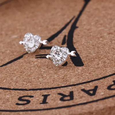 Simple Geometric Rhinestone Decorative Alloy Stud Earrings