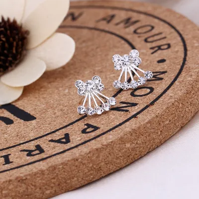 Simple Geometric Rhinestone Decorative Alloy Stud Earrings